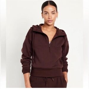 Chocolate Brown Quarter-Zip Hoodie